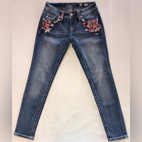 MISS ME Signature Skinny Embroidered Jeans JP7258S3 (W26 L30) - Picture 3 of 17